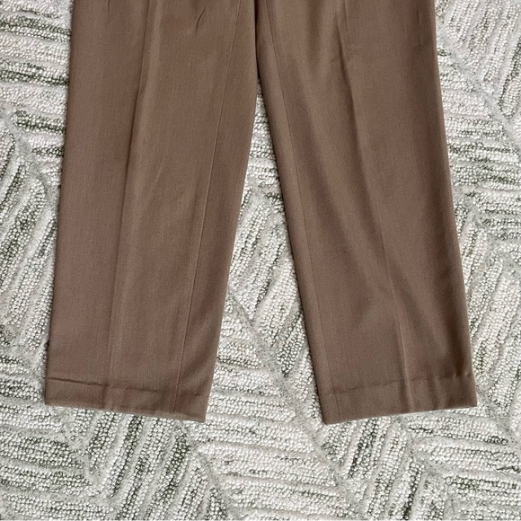 Talbots Camel Straight Leg Zip Side Hemmed Trousers Pants Slacks Office Neutral - Picture 3 of 11